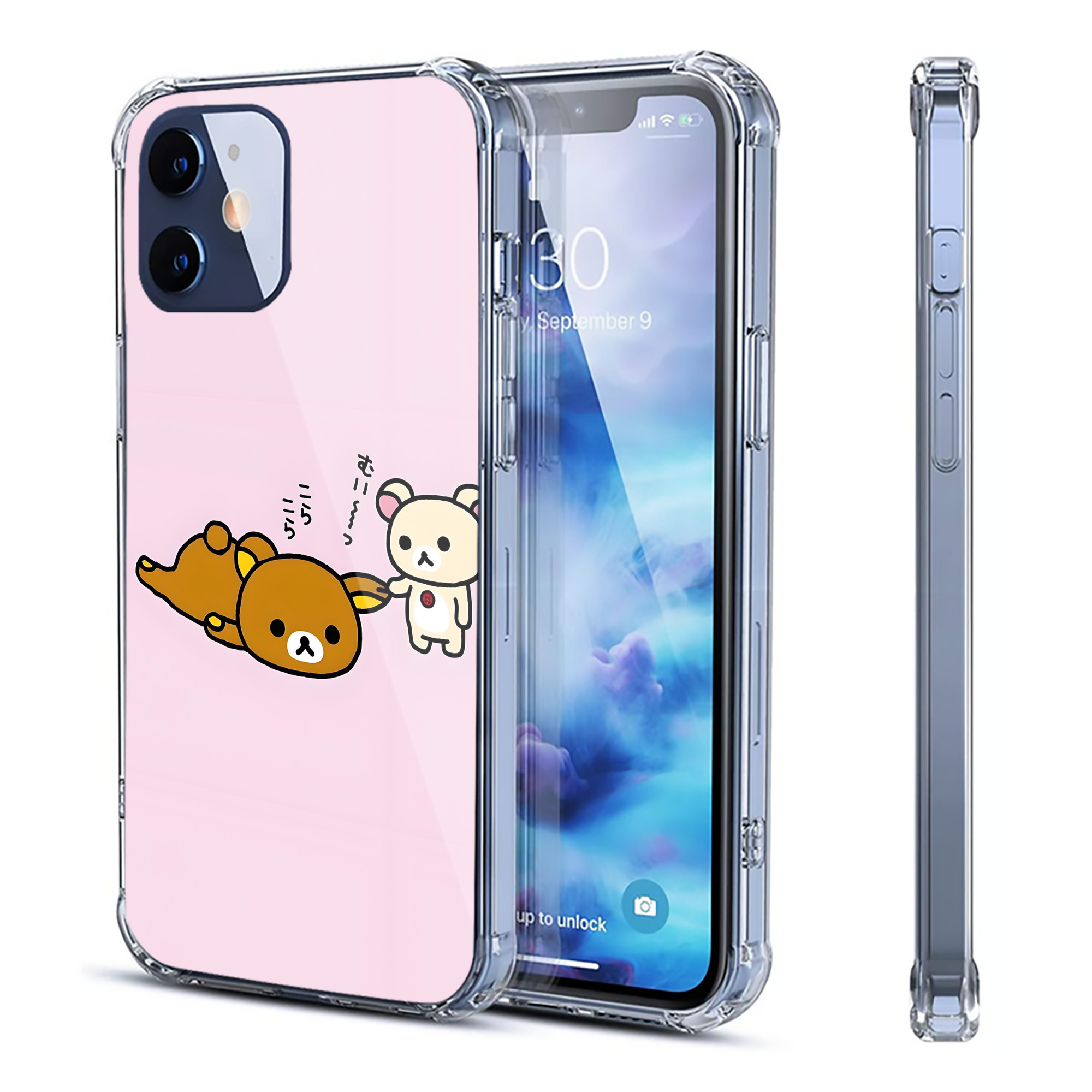 （画像用） リラックマ リラックマ キイロイトリ Rilakkuma Korilakkuma Kiiroitori 【iPhone 12シリーズ対応】透明スマホケース（クリアソフトケース）